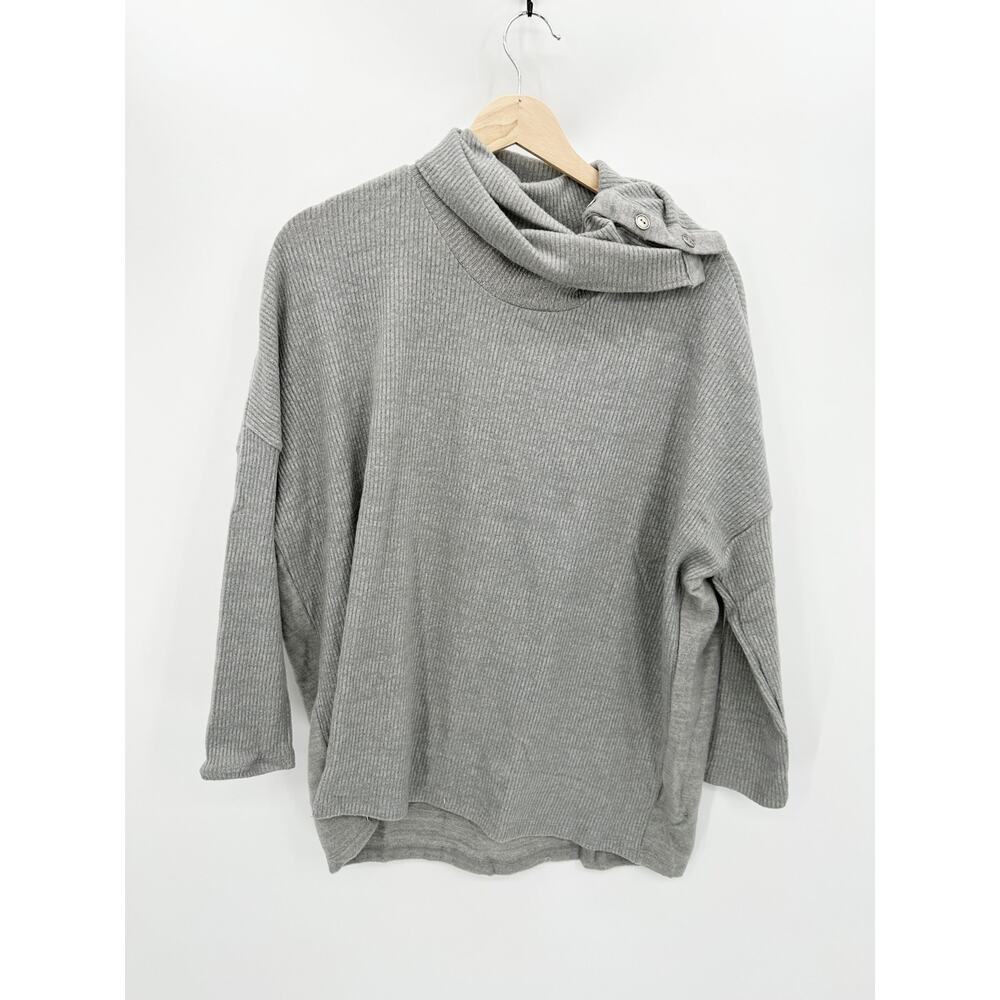 Cherish Grey Cowl Neck Long Sleeve Knit Pullover Sweater Women's Size Large L